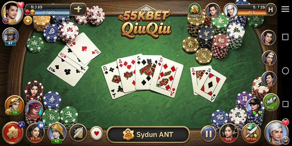 Screenshot gameplay QiuQiu dari 55KBET yang menarik.