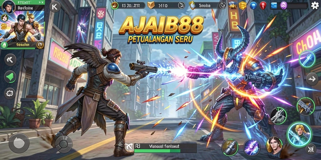 Tampilan aksi seru dalam gameplay AJAIB88 yang mendebarkan.