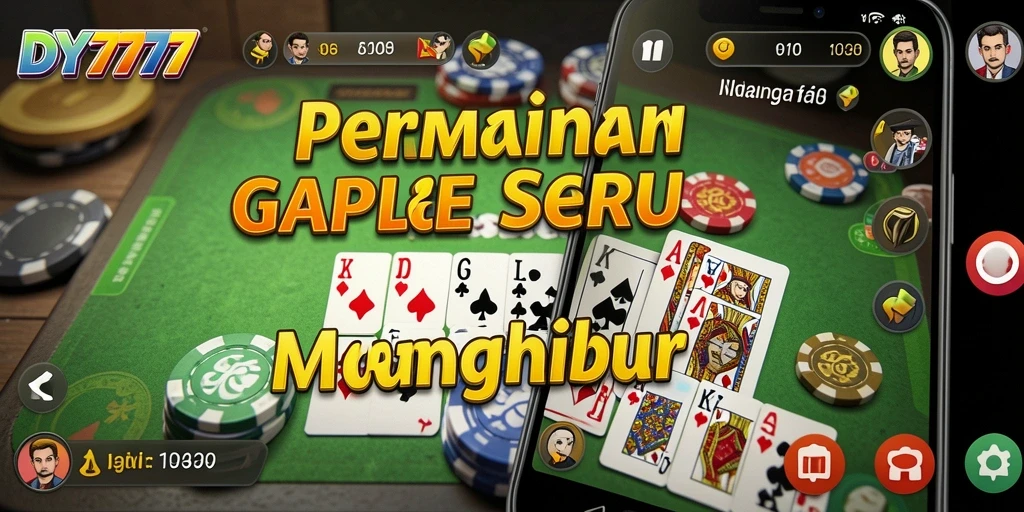 Screenshot gameplay DY777 yang menunjukkan suasana seru bermain Gaple.