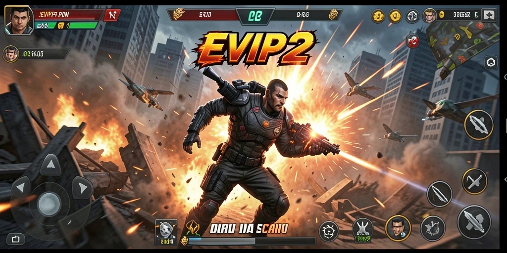 Tampilan gameplay mendebarkan dalam <strong>EVIP2</strong> yang menunjukkan aksi seru.