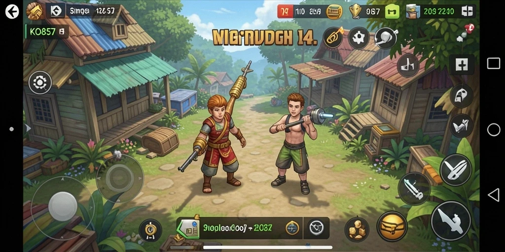 Tampilan gameplay KO857 dengan berbagai aktivitas simulasi menarik.