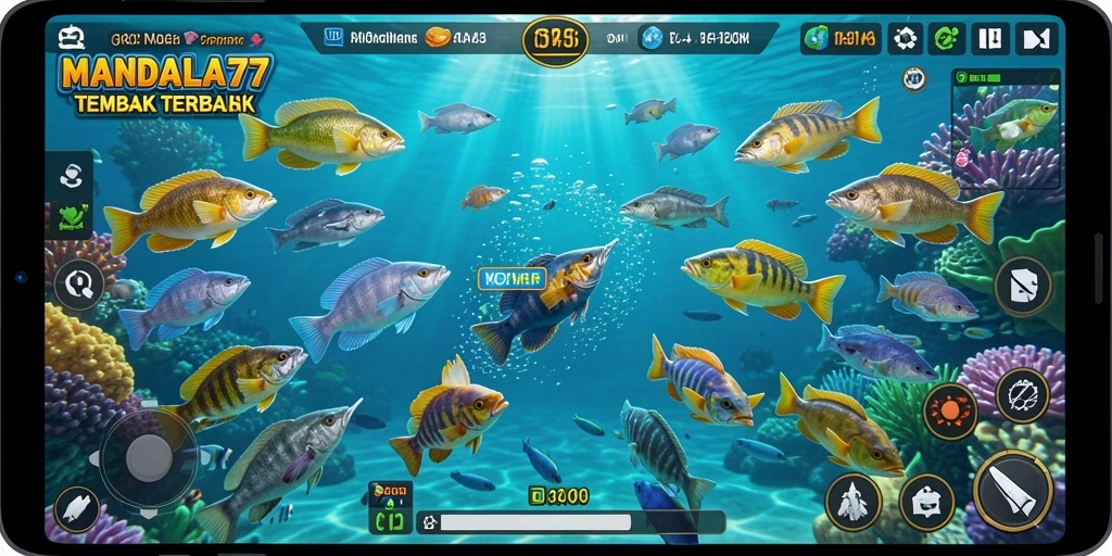 Gameplay seru dari MANDALA77 dengan aksi tembak ikan.