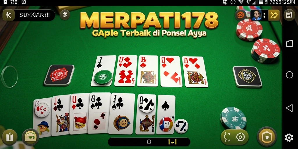 Tampilan menarik dari gameplay Gaple dalam MERPATI178.