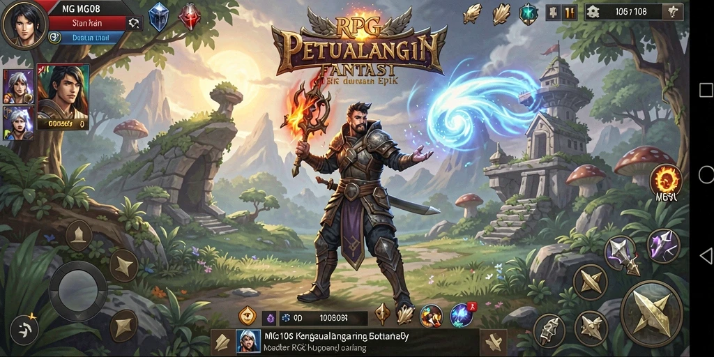 Screenshot gameplay MG108 menampilkan aksi seru dalam dunia RPG.