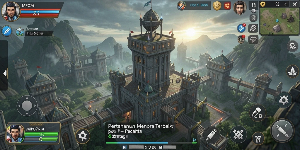 Gameplay MPO76 yang menegangkan saat mempertahankan menara dari serangan musuh.