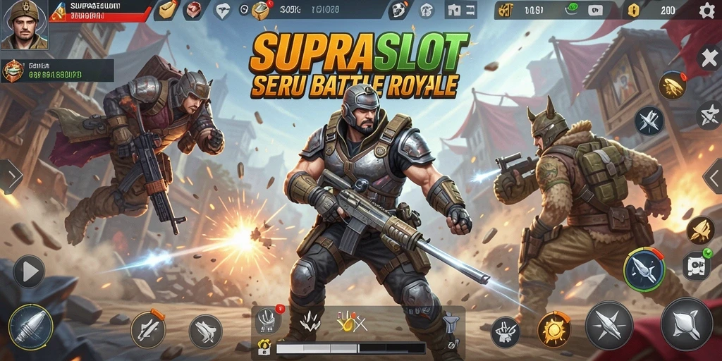 Gameplay menegangkan dalam SUPRASLOT Battle Royale.