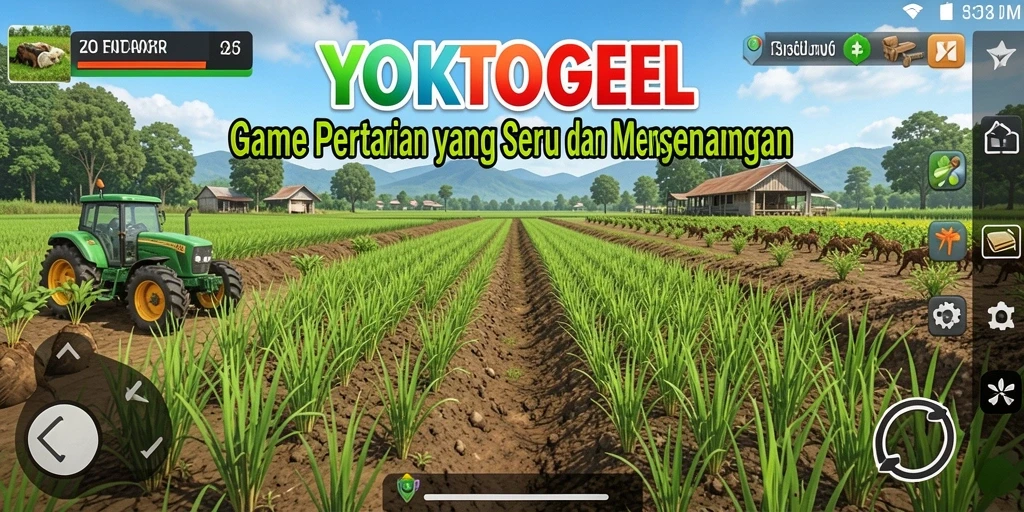 Gameplay YOKTOGEL menampilkan momen seru bertani.